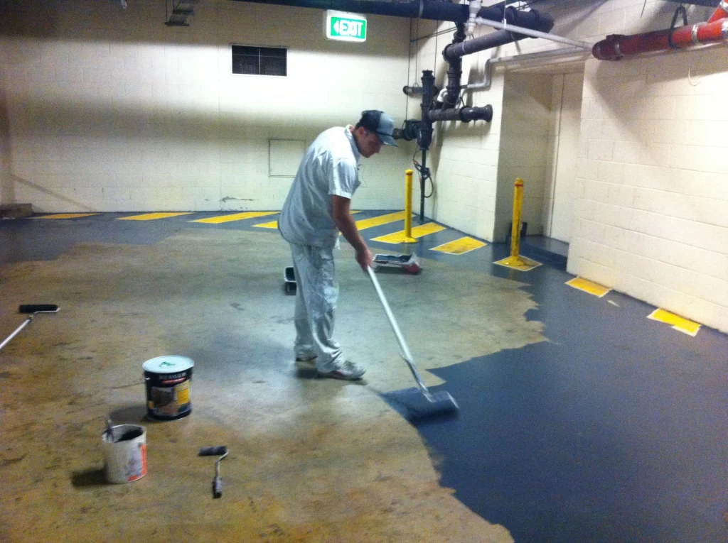 Painting A floor of a Underground Garage